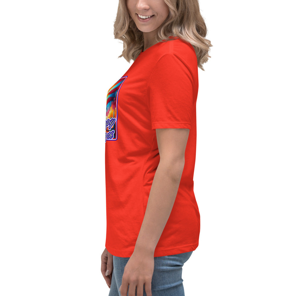 Graffytees Happy 4th of July Women's Relaxed T-Shirt