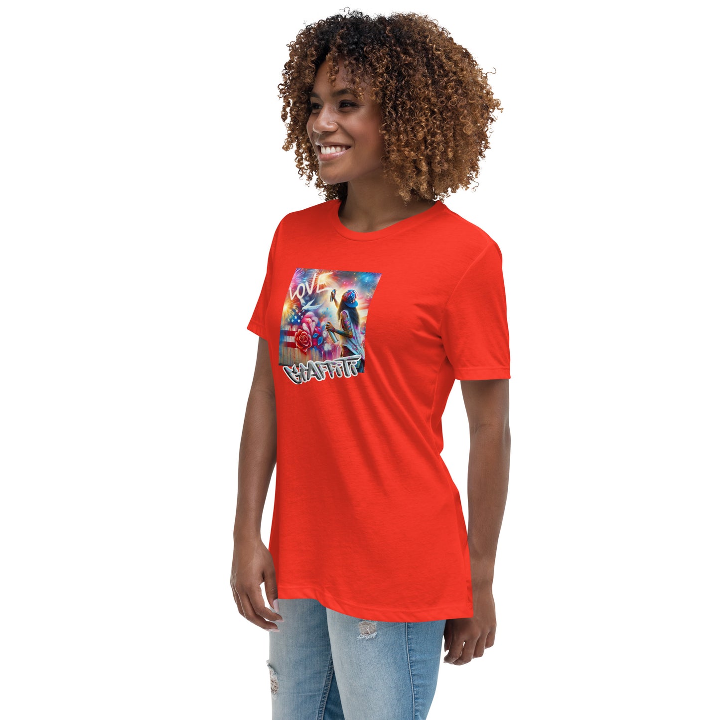 Graffytees Girl Artist graffiti Love message Women's Relaxed T-Shirt