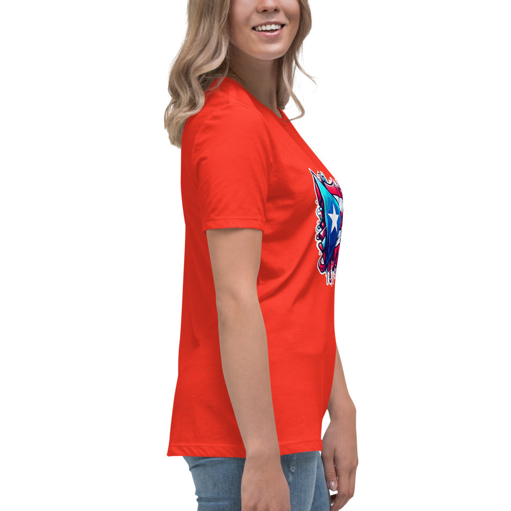 Graffytees graffiti Puerto Rican Flag Women's Relaxed T-Shirt