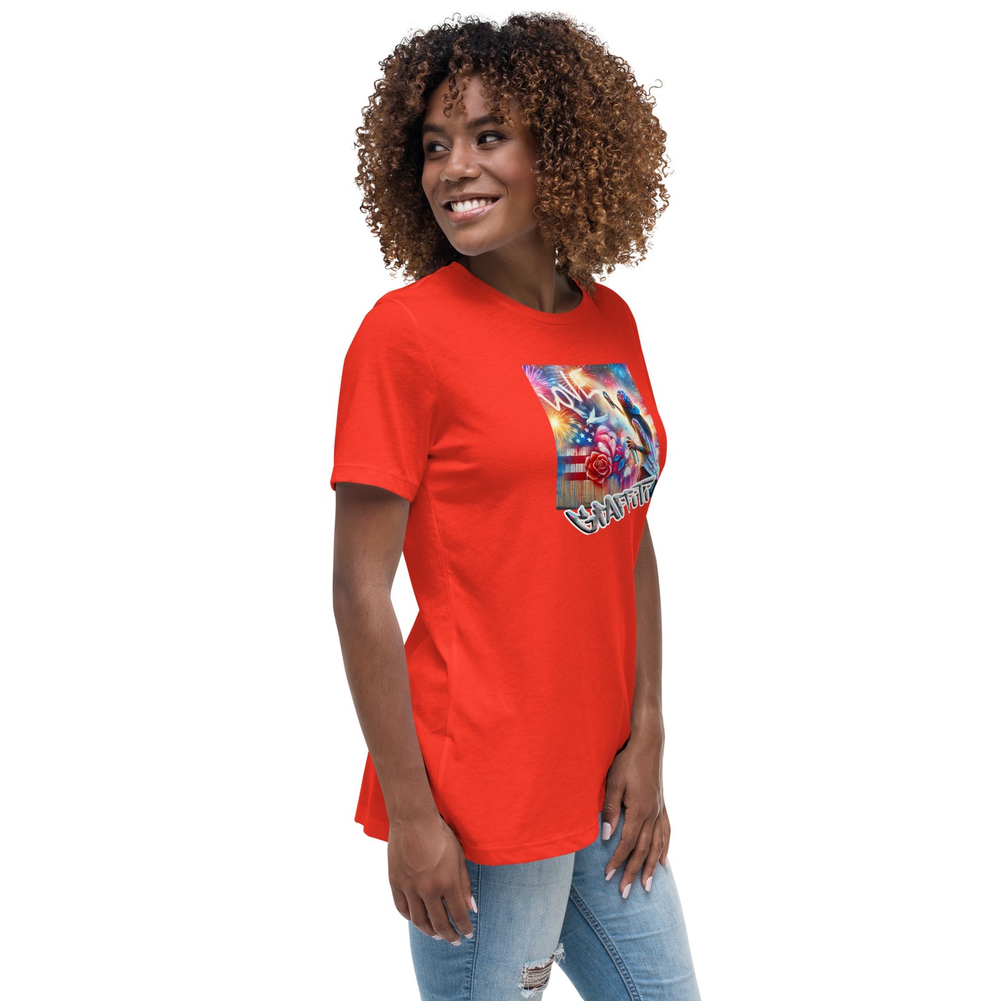 Graffytees Girl Artist graffiti Love message Women's Relaxed T-Shirt