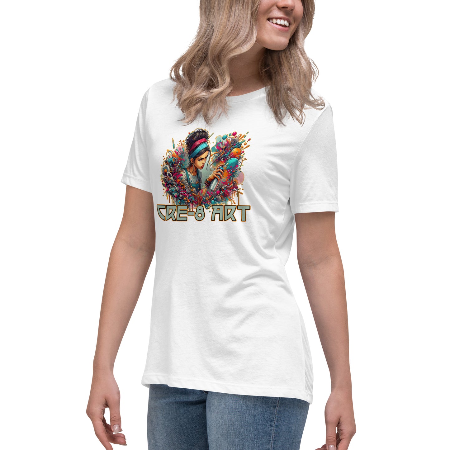 GraffyTees CRE-8 Art girl graph Artist Women's Relaxed T-Shirt
