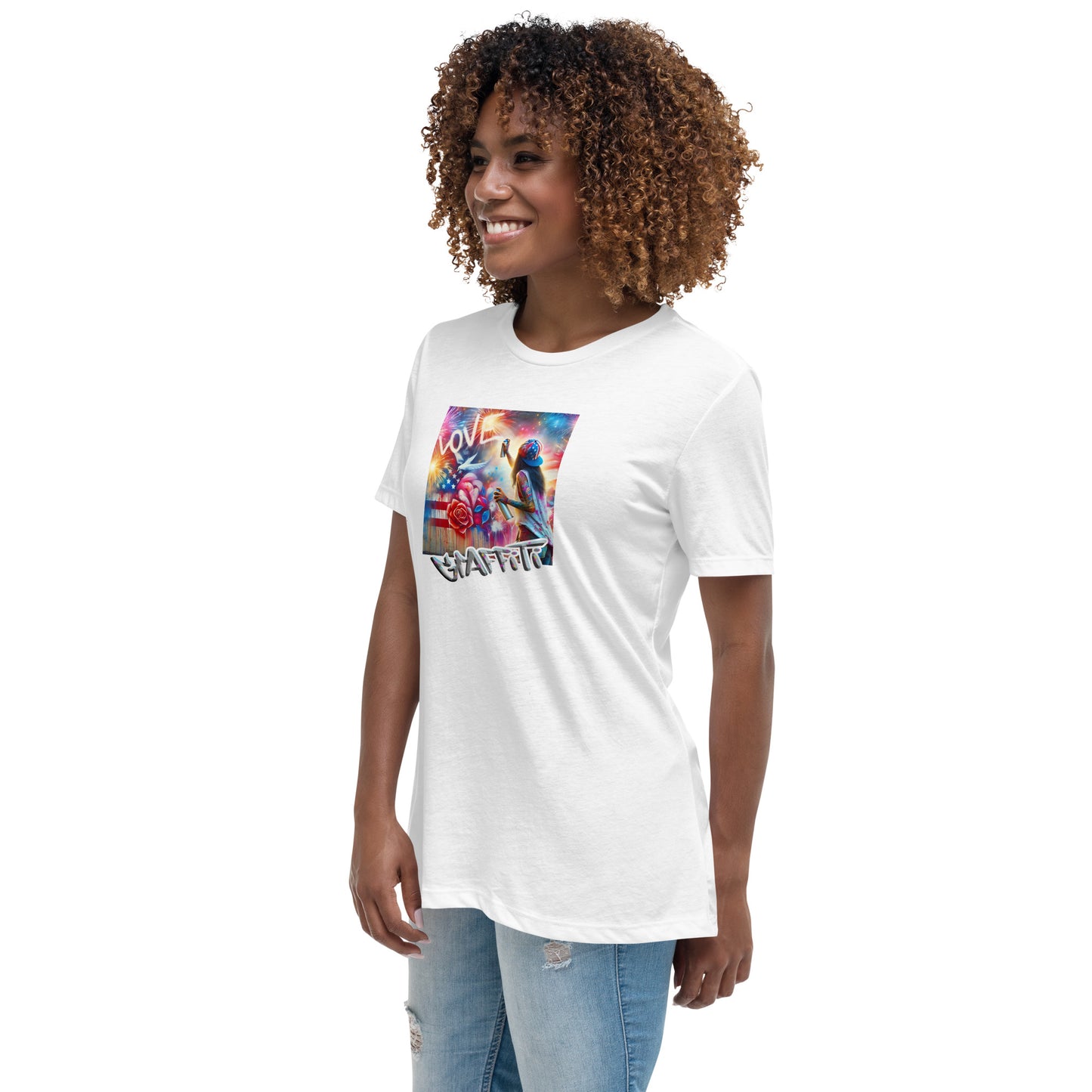 Graffytees Girl Artist graffiti Love message Women's Relaxed T-Shirt