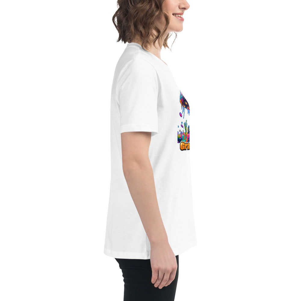 Artful Aliens Colorful Alien and UFO Women's Relaxed T-Shirt