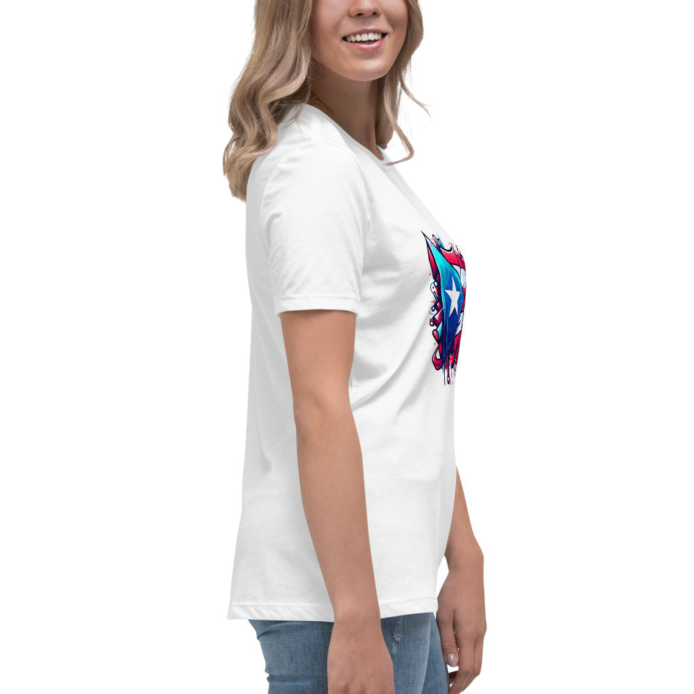 Graffytees graffiti Puerto Rican Flag Women's Relaxed T-Shirt