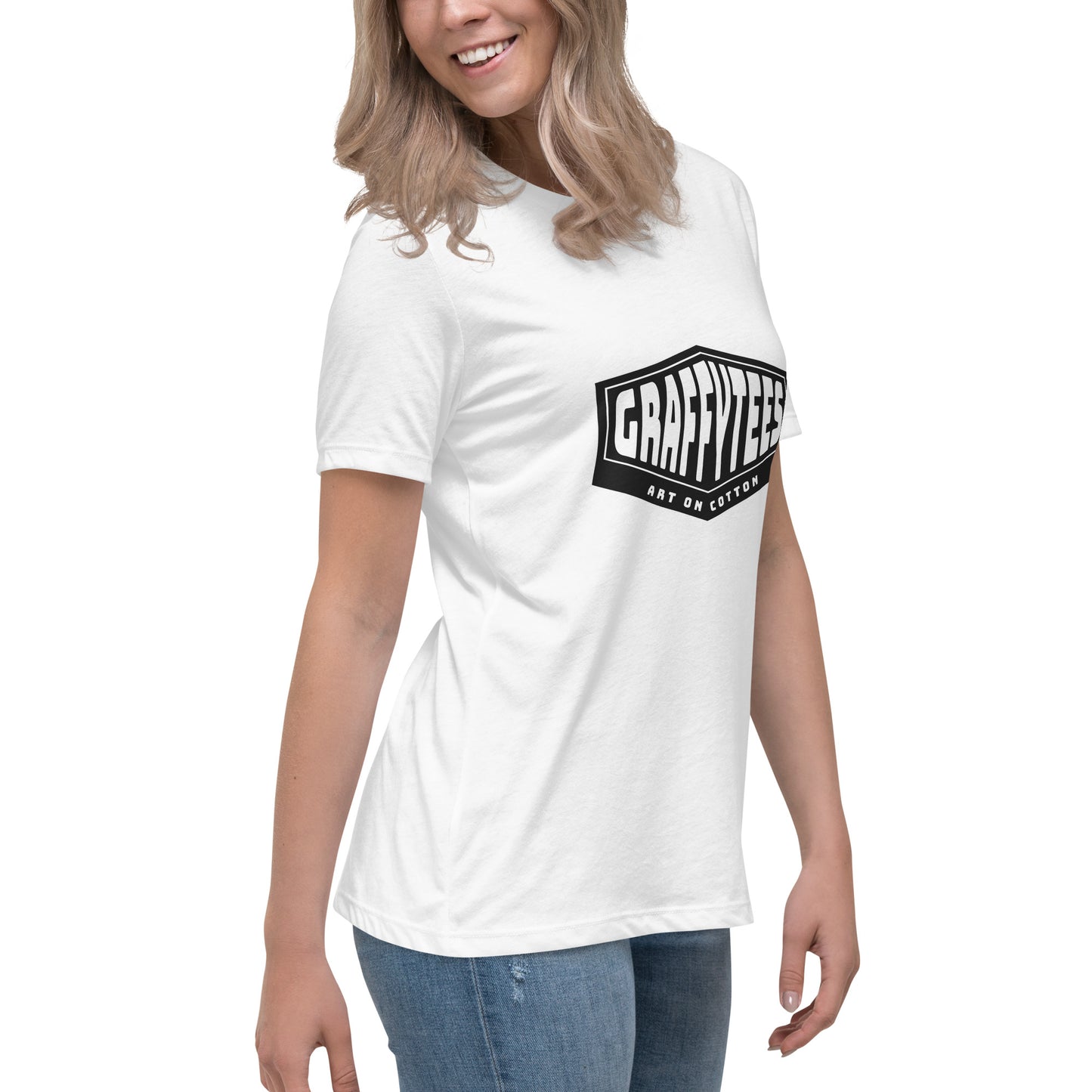 Graffytees black diamond design Women's Relaxed T-Shirt